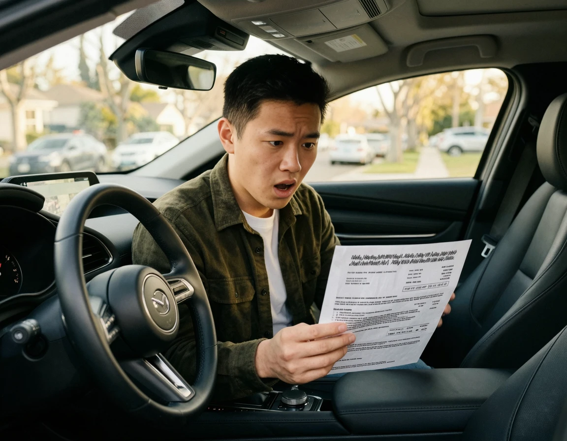 20대 첫 차 보험료 평균 확인 후 놀라는 모습