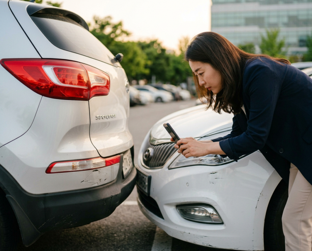 접촉사고 후 사진 촬영